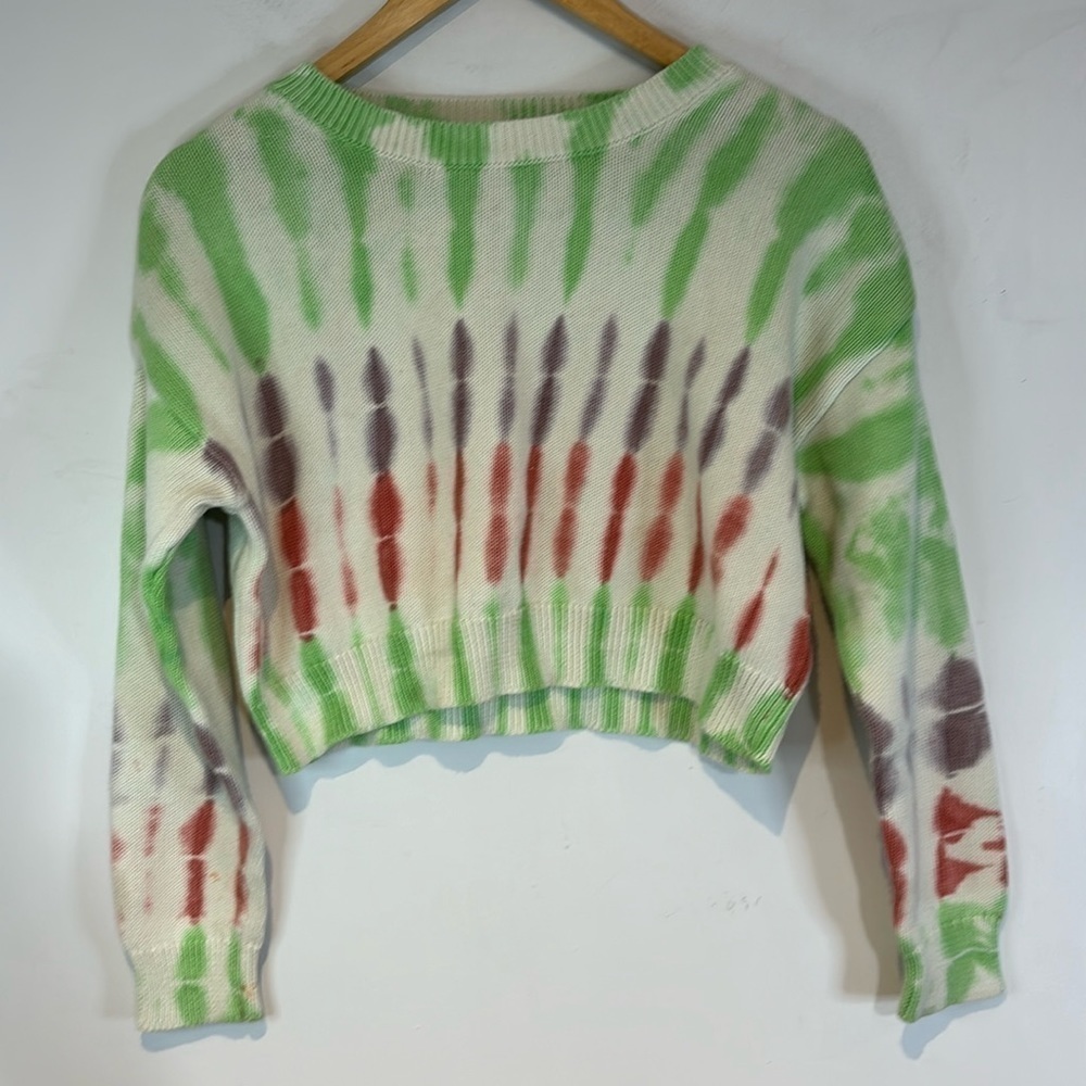 Treasure & Bond Green and Red Tie-Dye Sweater
